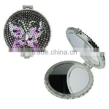 Promotional Round Pocket Mirror,Round Makeup Mirror,Rhinestone Round n Square Mirror,Cosmetic Mirror
