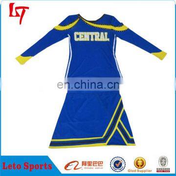 Custom Wholesale Uniform For Cheerleaders/ Spandex Long Sleeve Cheerleading Uniforms