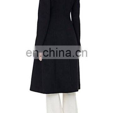 European New Style Embellished at Front Slim Fit Woolen Long Winter Coat With Oversized Buttons photo-4