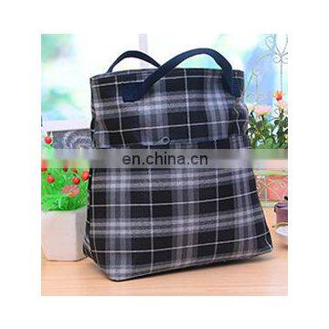 2017 Insulated Cold Canvas Grid Picnic Totes Carry Case Hot Sale Thermal Portable Lunch Bag photo-6