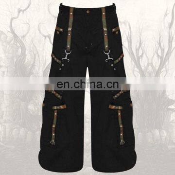 Black & Camouflage Goth Military Pants