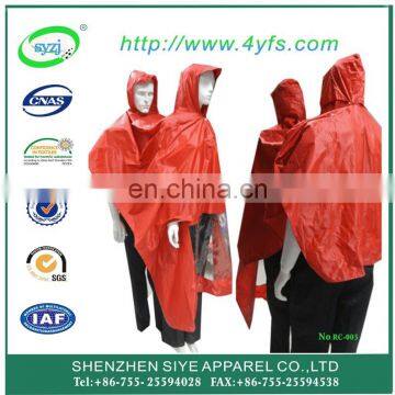 Adult waterproof 190T polyester with PVC PU coating Rain suit