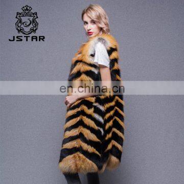 New Design 2017 Fashion wholesale Service Colored Winter fur Gilet Women fur vest