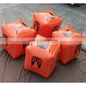 inflatable floating cube buoys anchor for water triathlons events