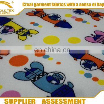 2016 new sample 95% polyester 5%spandex four-way spandex velvet print fabric for home textile/garment