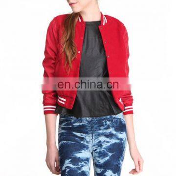 Varsity Letterman College Baseball COTTON & LEATHER JACKET BLACK & RED, Baseball Varsity Jacket for men & women