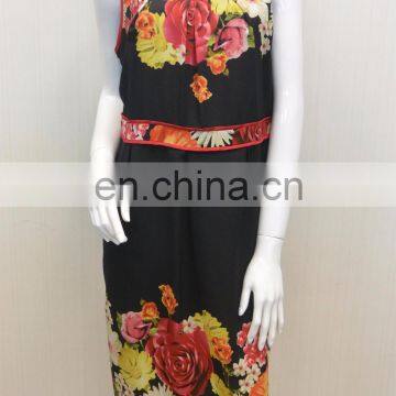 Ladies's Fashion Polyester Crepe Flower Printed Slim Casual Wear Dresses