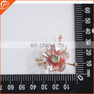 3D glass and acrylic stone beads made embroidery flower patch