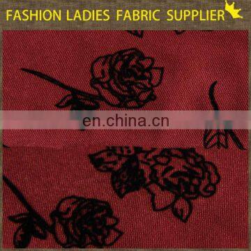 pants making fabric supplier flocked solid twill flocking fabric