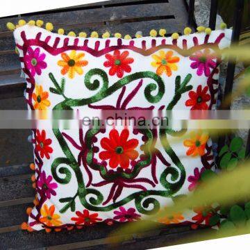 Indian Suzani Pillow Case Embroidered Decorative Handmade Throw Pillow Cover Cushion Embroidered Ethnic Decorative Vintage Cases photo-4