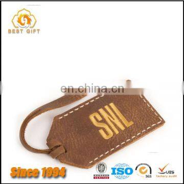 Factory product durable leather luggage tag for men