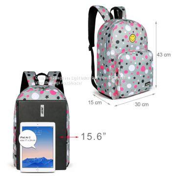 Colorful printed light weight stable lovely smile face bags school kids