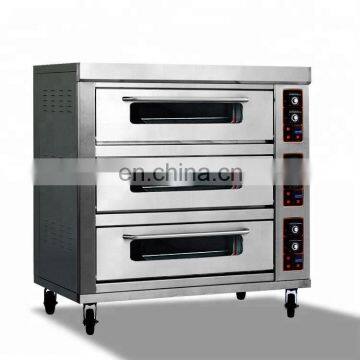 Industrial 3 Deck 3 Trays Bread Baking GAS Oven For Sale