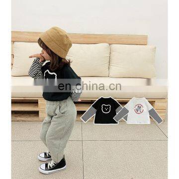 C1018/Spring False Two Piece High Quality Wholesale Fashionable t Shirt Girls Boutique Kids Top photo-5