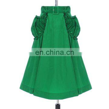 TWOTWINSTYLE Green Ruffle Split Joint Pocket High Waist Skirt Women Fashion