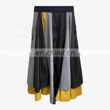 TWOTWINSTYLE Skirt For Women Patchwork High Waist Skirts Female Fashion irregular