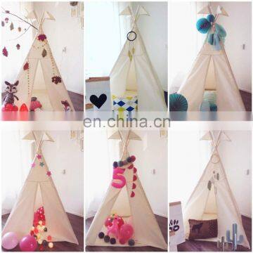 Portable Kids Cotton Teepee Tent Canvas Indian Children Play Tent Kids Playhouse, Class White One Window Style photo-3