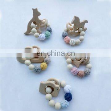 Wooden Animal Horse Crochet Beads Teething Toy Wooden Bead Teether photo-6