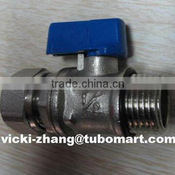 Brass Mini Ball Valve with Male Thread 1/2" Nickel Plating