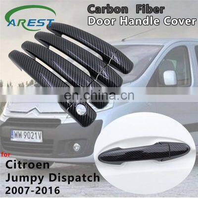 4 pcs Carbon Fiber Door Handle Cover Accessories for Citroen Jumpy Dispatch 2007 2008 2009 2010 2011 2012 2013 2014 2015 2016