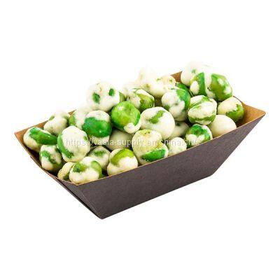 4.2-inch Disposable Paper Food Tray – Black with Kraft Brown Interior Take Out Boat-Perfect for Restaurants, Cafes, and Parties