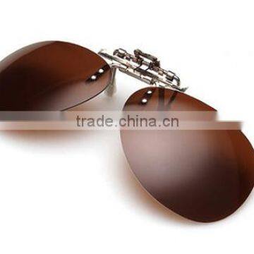 2016 new designer polarized clip on driver metal sunglasses for shortsightedness near vision