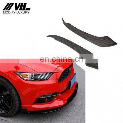 2pcs/set Carbon Fiber Front Bumper Air Vents Trims for Ford Mustang 2015-2017