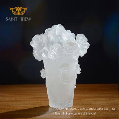 Saint-View Wholesale New Style Crystal Rose Incense Burner Crafts For Home Decoration