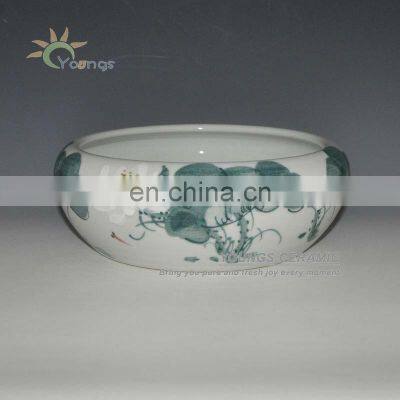 Chinese HAND PAINTED Ceramic Porcelain Fish Bowl Jar For Decoration