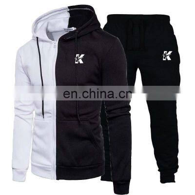 Wholesale custom large size Silk high-end brand large size casual men's sports suit sweater suit for men clothes for men