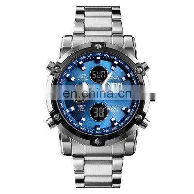 Fashion SKMEI 1389 Analog Digital Wrist Watch Men Wristwatch Stainless Steel Back