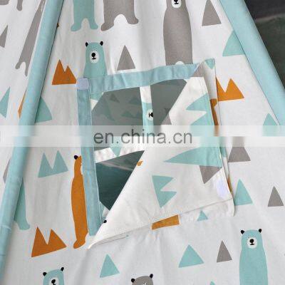 Kids Tent Canvas Teepee Foldable Play Tent for Children photo-2