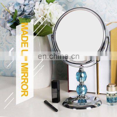 DIAMOND 360 Degree Rotation 1x/2x Bathroom Make up Mirror With Non-slip Base Standing Cosmetic Mirror photo-2