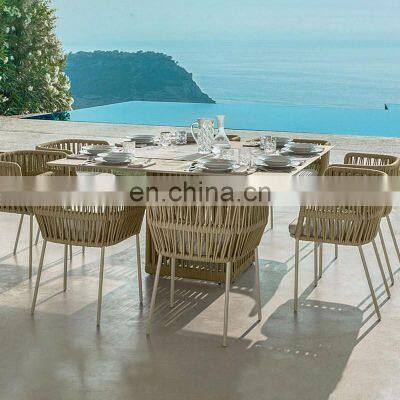 Outdoor Courtyard Dinner Chair New Design Patio Furniture Leisure Four Sets Table and Chair Make With Rattan photo-4