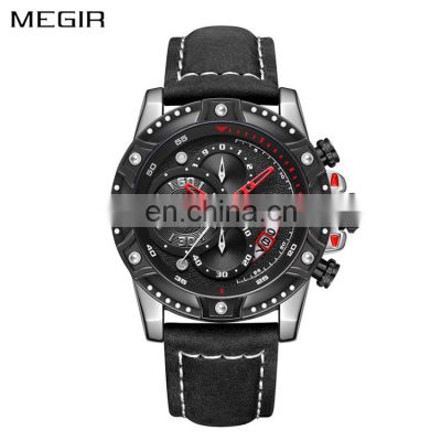 MEGIR 2130 Luxury Watches Online Fashionable Quartz Analogue Leather Band Waterproof Sport Men Wrist Watch