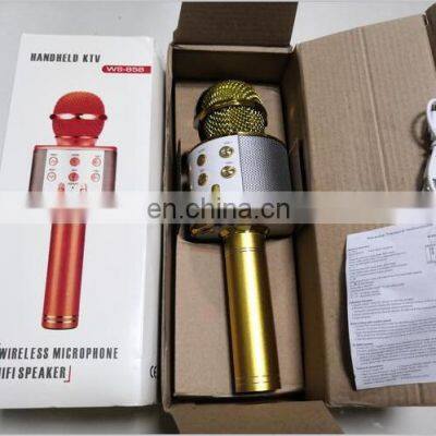 Good Quality Sound Ws858 Mini Wireless Karoke Magic Sound 3-In-1 Handheld Karaoke Directly Factory Wireless Microphone photo-3