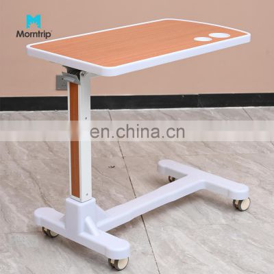 China Factory Direct Price Luxury Movable Abs Top Adjustable Height Overbed Table Beside Tables With 4 Wheels