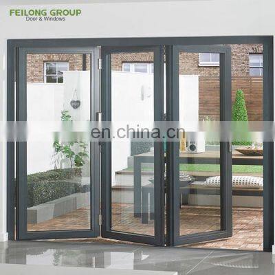 Floor to ceiling glass doors NFRC AS2047 exterior bifold doors aluminium folding patio aluminium bifold doors