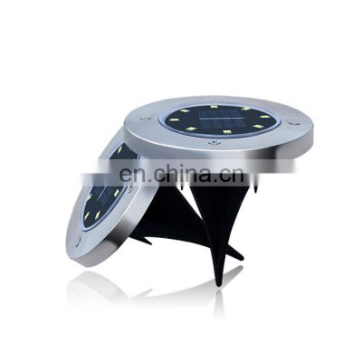 Smart Lawn Patio Led Stainless Steel Solar Powered Disk Ground Light Outdoor Solar Garden Light