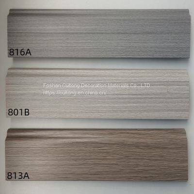 Foshan Wholesale 8cm corner line stone plastic SPC floor skirting line PVC wood grain floor line plastic skirting floor accessories