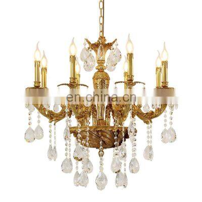 Hotel Decoration Living Room Luxury Pendant Light Modern French Brass Gold Chandelier