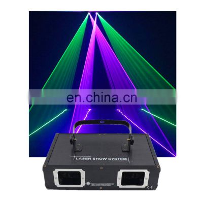 pro scanning effect laser projector double head laser show 2 eyes/heads/holes/tunnels/lens RGB 3in1 full color laser light