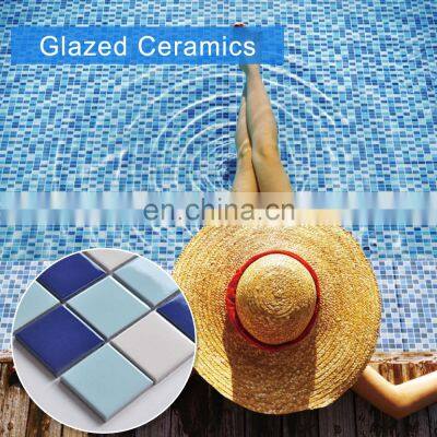 blue color mosaic tile ceramics swimming pool tile