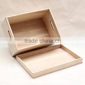High Quality Eco-friend Big Size Pine Wooden Storage Box Wholesale With Lid