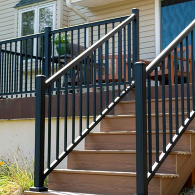 Easy-to-Install Modern Railing: Durable Aluminum Frame With Carbon Steel Panels for Villa Balconies