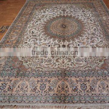 8x10 foot hand knotted turkish tribal cashmere silk carpet