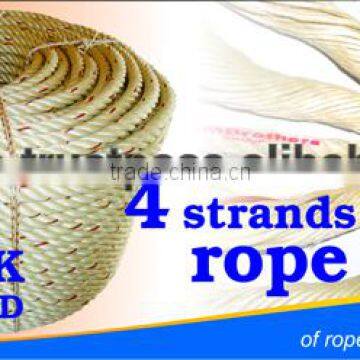 PP / Polypropylene braided rope 4 strands diameter 4.0mm to 60mm