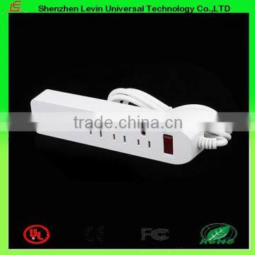 China Factory CE Cheap Extension Power Plug USA 6 Way USB Multi-function Socket