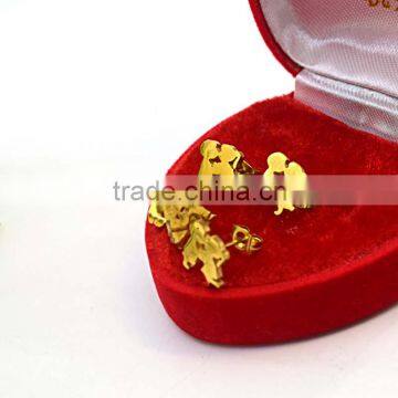 Small Gold Earrings Couple Kiss Daily Wear Earrings photo-4