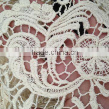 Whole Sale High Quality 100% Cotton Lace Fabric With Flower Design for Garment Accessory photo-5